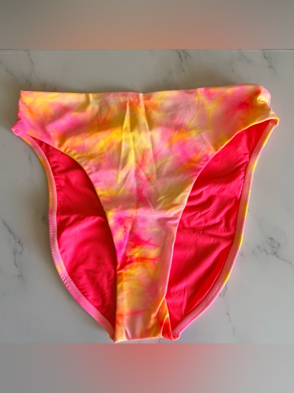 PQ Swim Neon Tie-Dye Pink Yellow Bikini Bottom